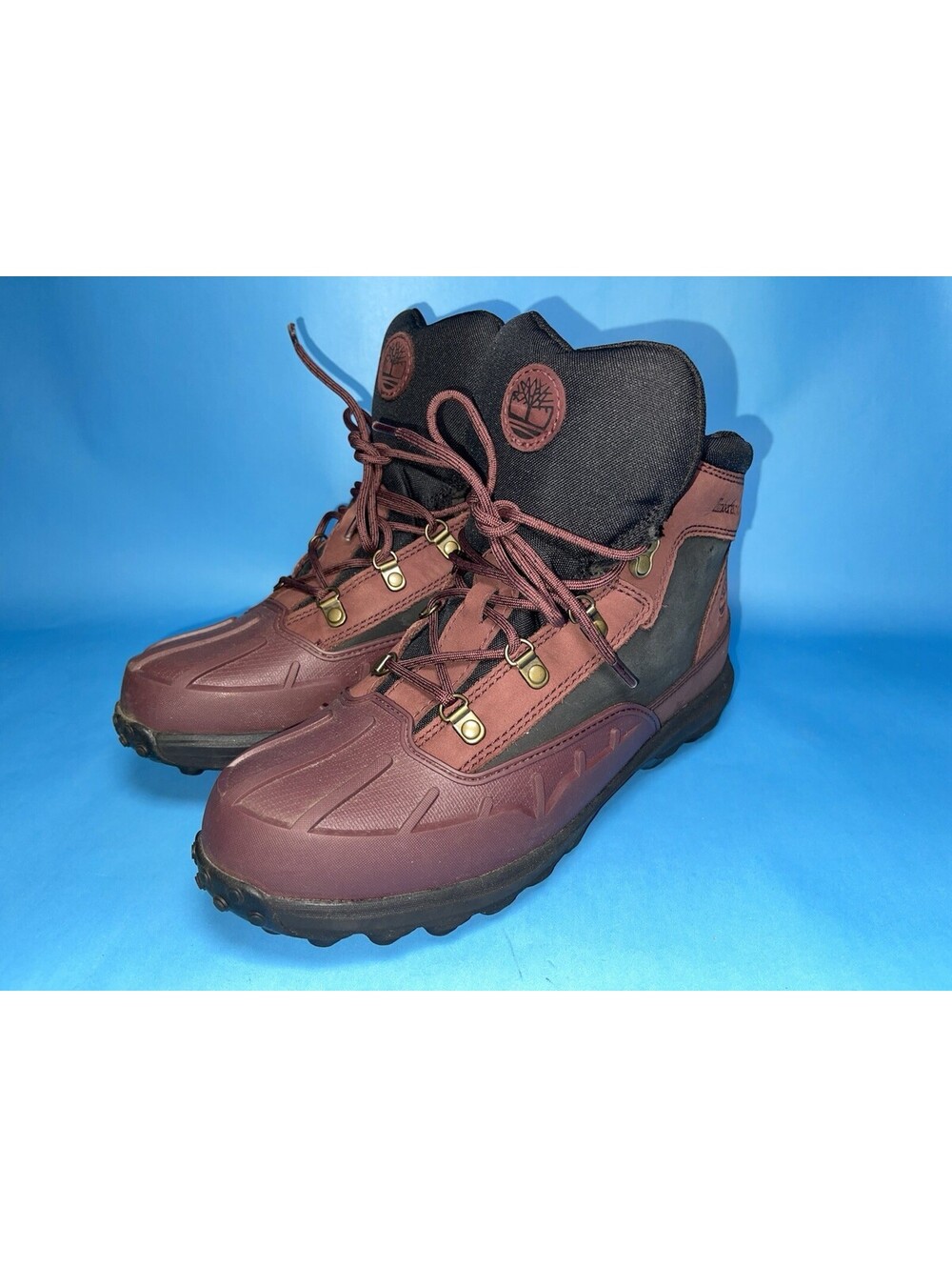 Timberland Converge Mid Shell Toe Boot GS Boys Shoes Size 7 Burgundy